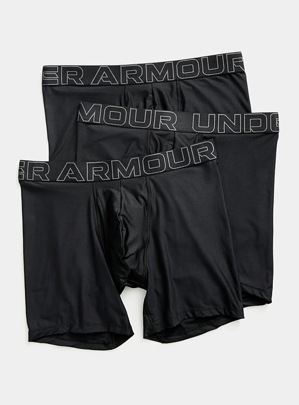 6" black performance boxer briefs