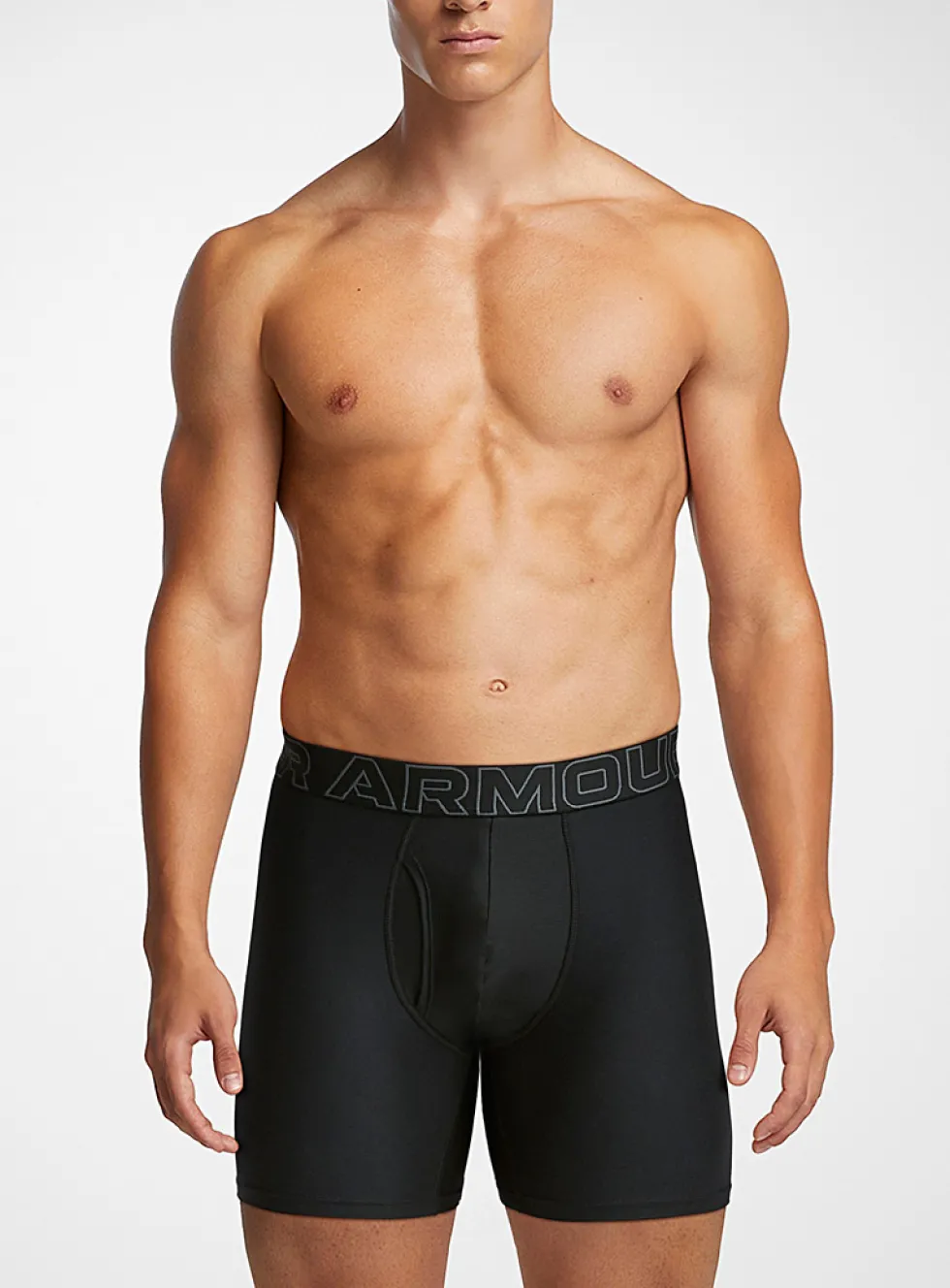 6" black performance boxer briefs