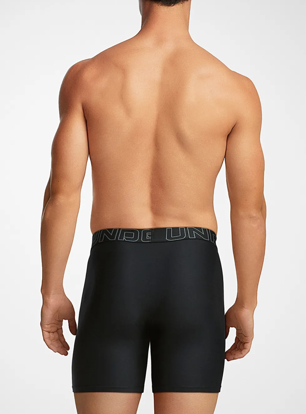 6" black performance boxer briefs