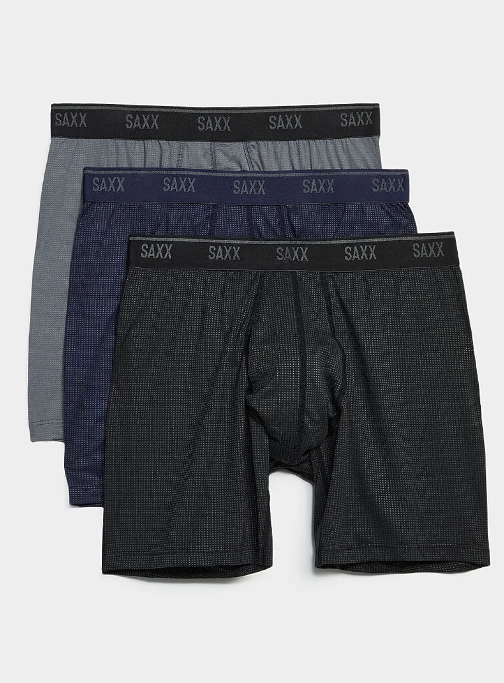 6" black/blue/grey micro-dotwork boxer briefs