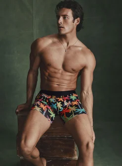 6" colourful palm tree boxer brief
