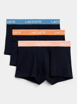 3" contrast-waist navy-blue trunks