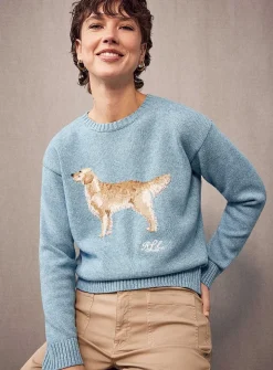 100% cotton canine jacquard sweater