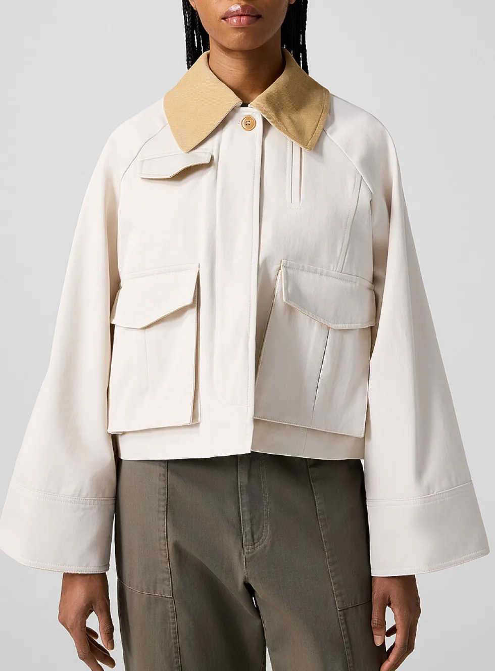 100% cotton cropped Gaby coat