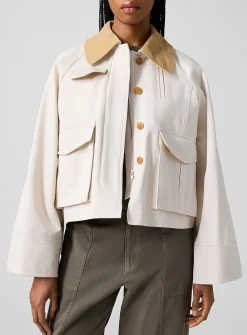 100% cotton cropped Gaby coat