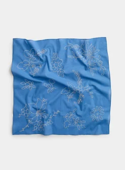 100% cotton floral embroidery scarf