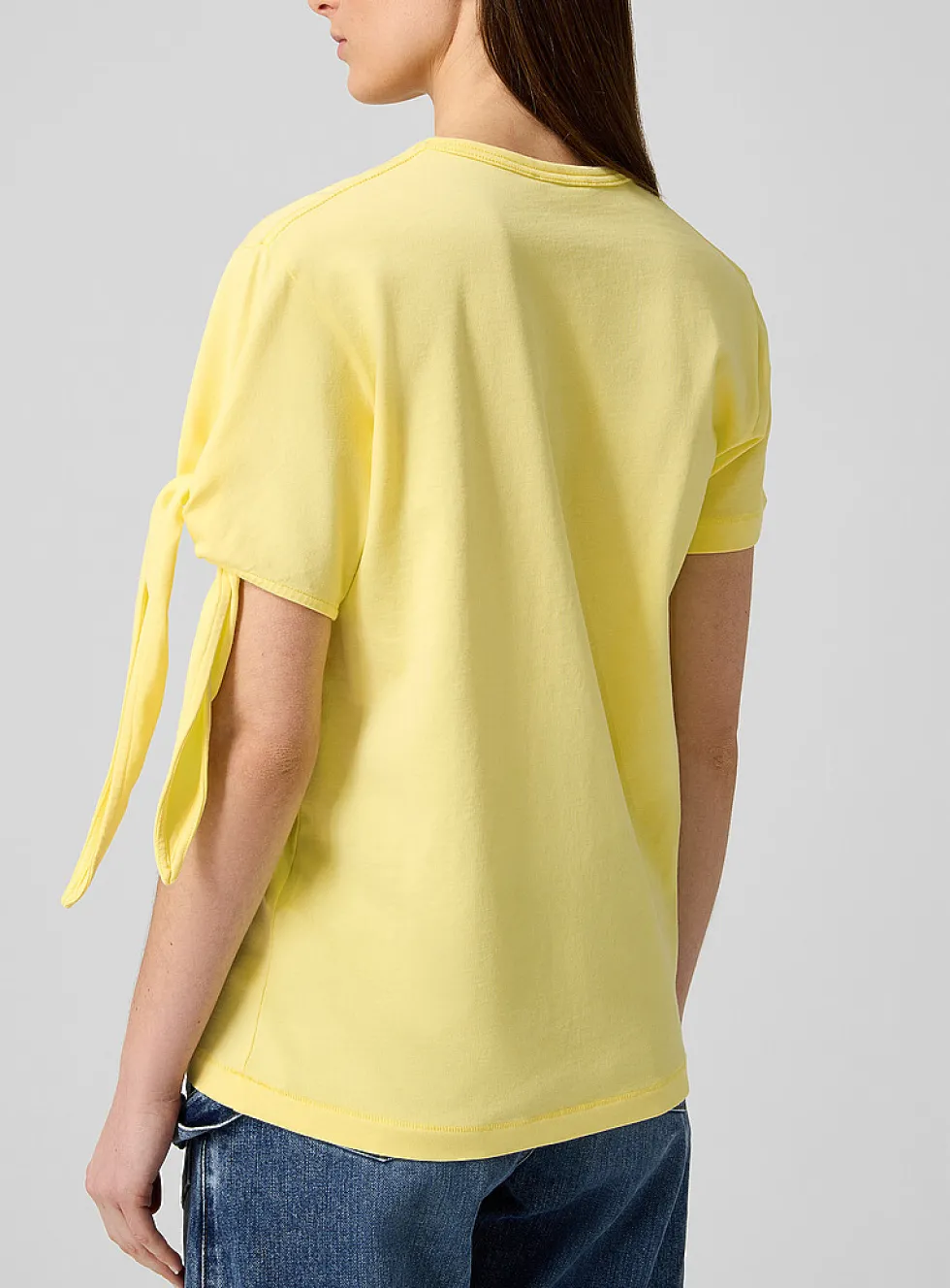 100% cotton knotted sleeve T-shirt