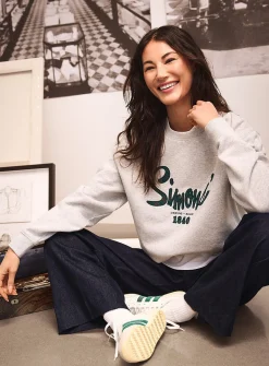 1840 embroidery fleece-lined sweatshirt