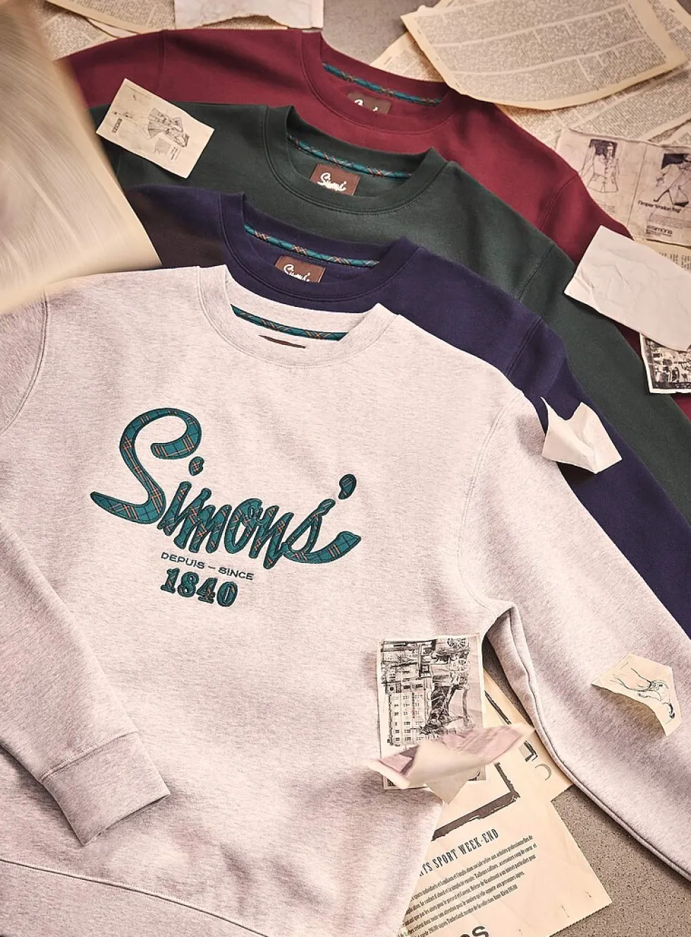 1840 embroidery fleece-lined sweatshirt