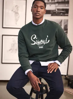 1840 embroidery fleece-lined sweatshirt