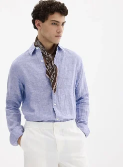 100% European linen long-sleeve shirt