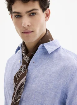 100% European linen long-sleeve shirt