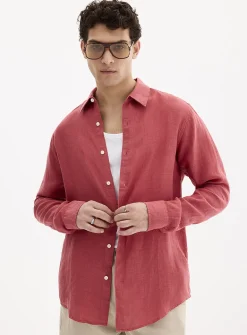 100% European linen long-sleeve shirt