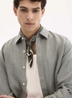 100% European linen long-sleeve shirt