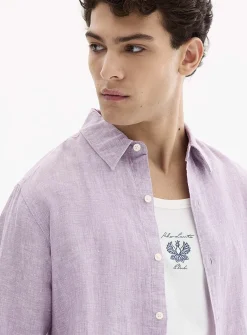 100% European linen long-sleeve shirt
