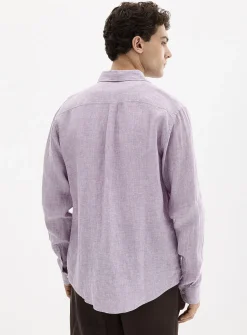 100% European linen long-sleeve shirt