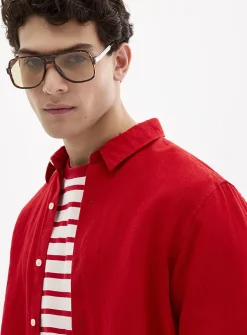 100% European linen long-sleeve shirt