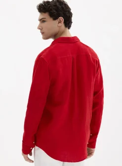 100% European linen long-sleeve shirt