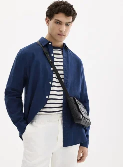 100% European linen long-sleeve shirt