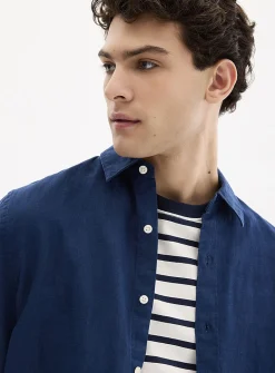 100% European linen long-sleeve shirt