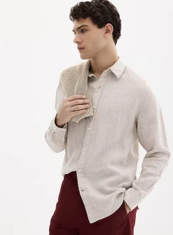 100% European linen long-sleeve shirt