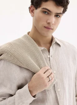 100% European linen long-sleeve shirt