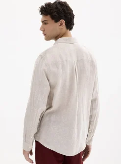 100% European linen long-sleeve shirt