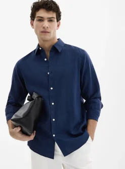 100% European linen long-sleeve shirt