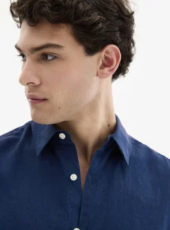 100% European linen long-sleeve shirt
