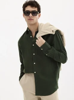 100% European linen long-sleeve shirt