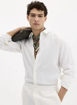 100% European linen long-sleeve shirt