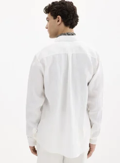 100% European linen long-sleeve shirt