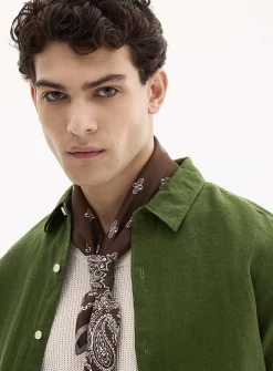 100% European linen long-sleeve shirt