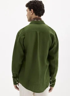 100% European linen long-sleeve shirt
