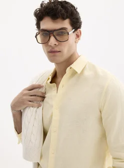 100% European linen long-sleeve shirt