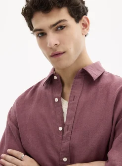 100% European linen long-sleeve shirt