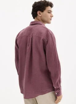 100% European linen long-sleeve shirt