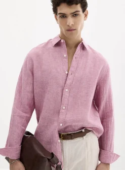 100% European linen long-sleeve shirt
