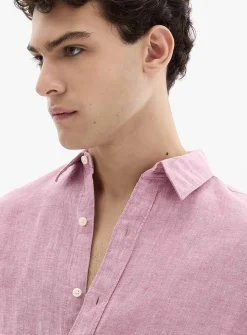 100% European linen long-sleeve shirt
