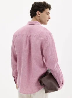 100% European linen long-sleeve shirt
