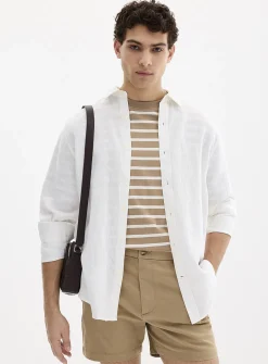 100% European linen long-sleeve shirt
