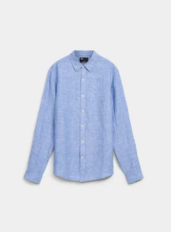 100% European linen long-sleeve shirt