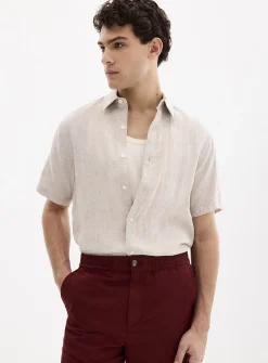 100% European linen short-sleeve shirt