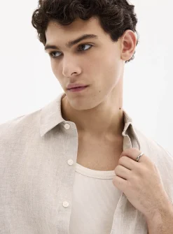 100% European linen short-sleeve shirt