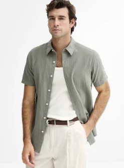 100% European linen short-sleeve shirt