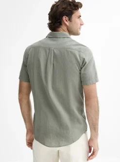 100% European linen short-sleeve shirt