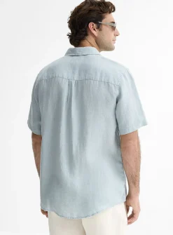 100% European linen short-sleeve shirt
