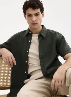 100% European linen short-sleeve shirt