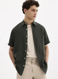 100% European linen short-sleeve shirt