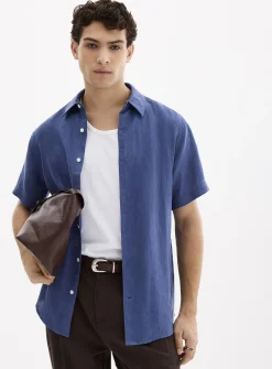 100% European linen short-sleeve shirt